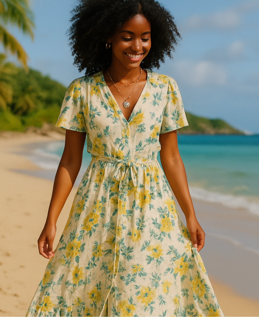 Robe chemise fleurie