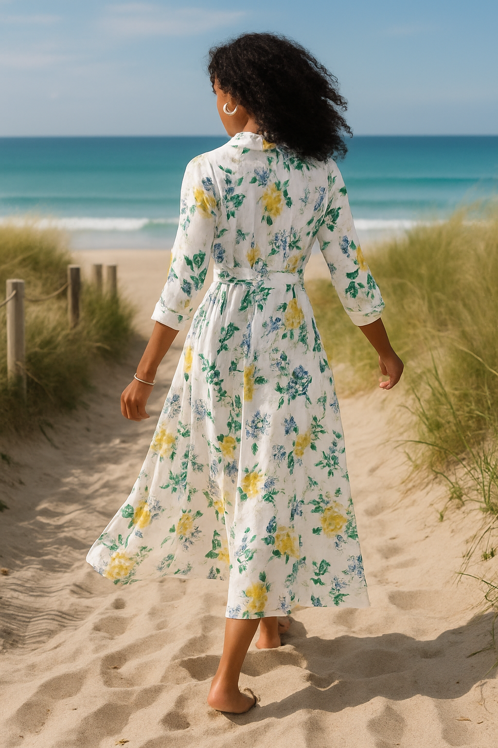 Robe chemise fleurie