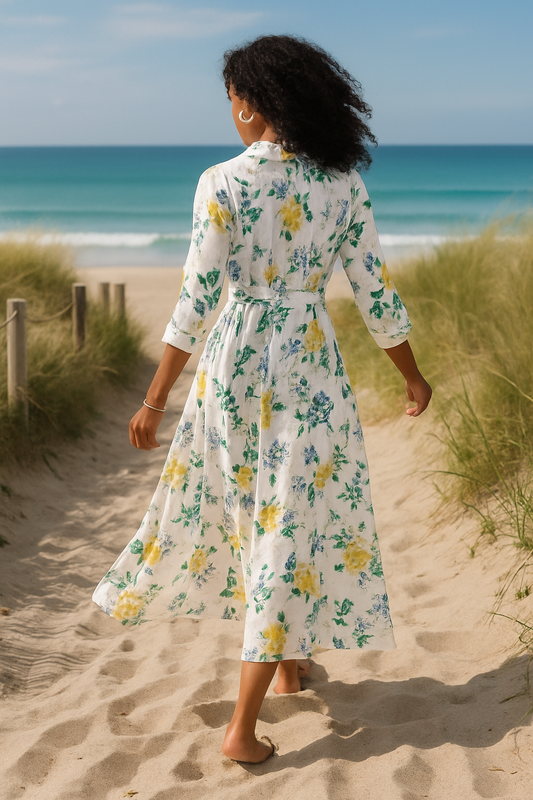 Robe chemise fleurie