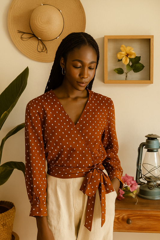 Blouse à pois blanc