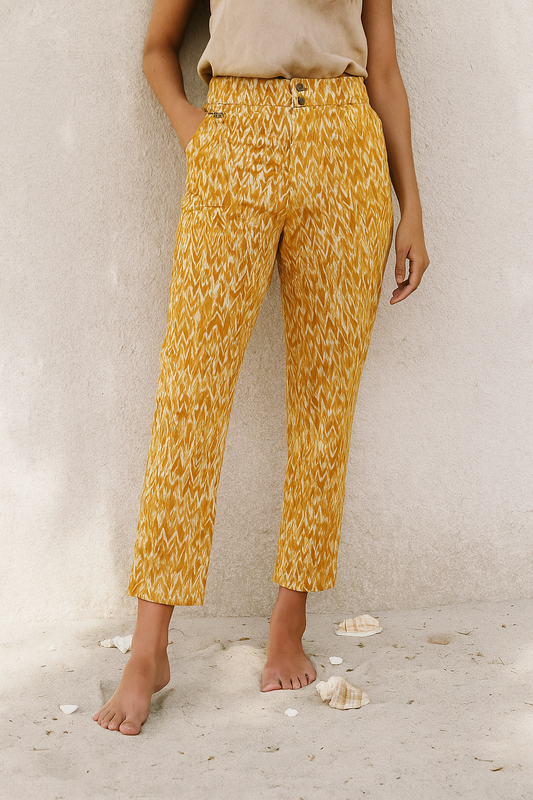Pantalon motifs Jaune